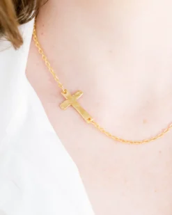 Side Cross Dainty Necklace