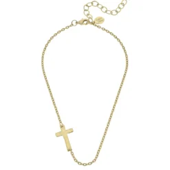 Side Cross Dainty Necklace