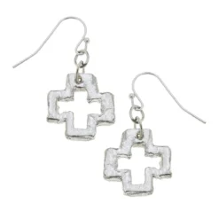 Small Open Cross Earrings