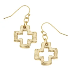 Small Open Cross Earrings