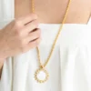 Sophie Long Engraved Bee Necklace