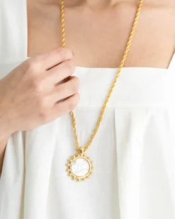 Sophie Long Engraved Bee Necklace