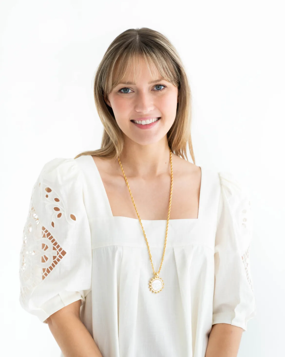 Sophie Long Engraved Bee Necklace