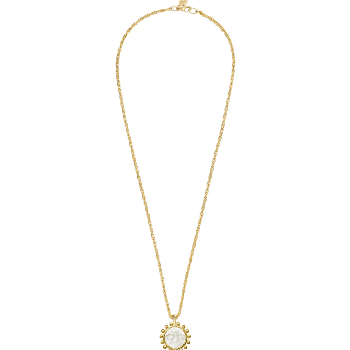 Sophie Long Engraved Bee Necklace