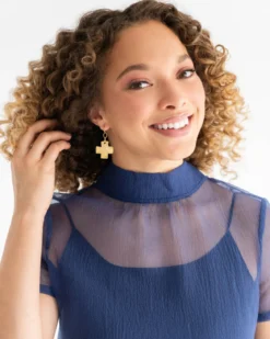 Square Cross Earrings
