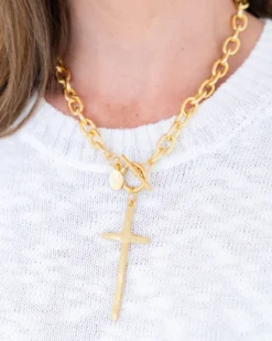 Tall Cross Toggle Necklace