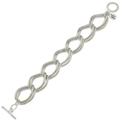 Textured Double Link Chain Bracelet