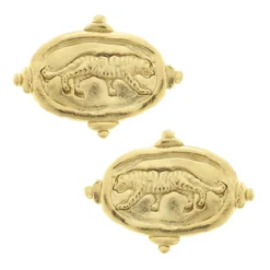 Tiger Intaglio Studs