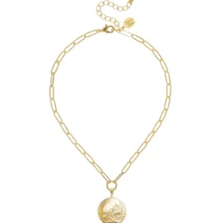 Tobacco Leaf Paperclip Necklace