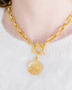 Tobacco Leaf Toggle Necklace