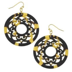 Tortoise Medallion Earrings