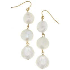 Triple Tier Pearl Drop Earrings