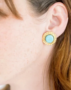 Turquoise Dotted Studs