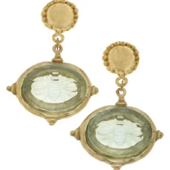 Venetian Glass Bee Earrings