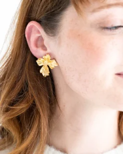Vintage French Cross Earrings